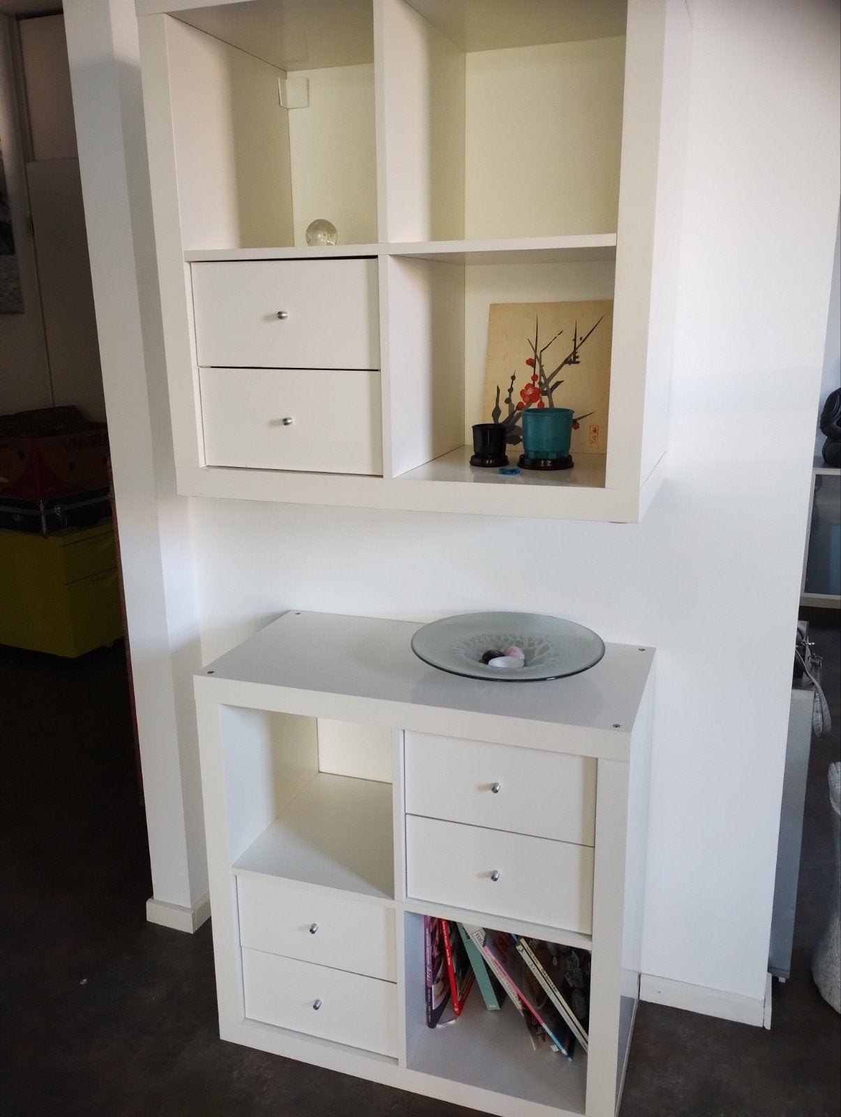 2x IKEA Kallax kasten 2x2 vakken met ladeblokken, Ophalen, Gebruikt