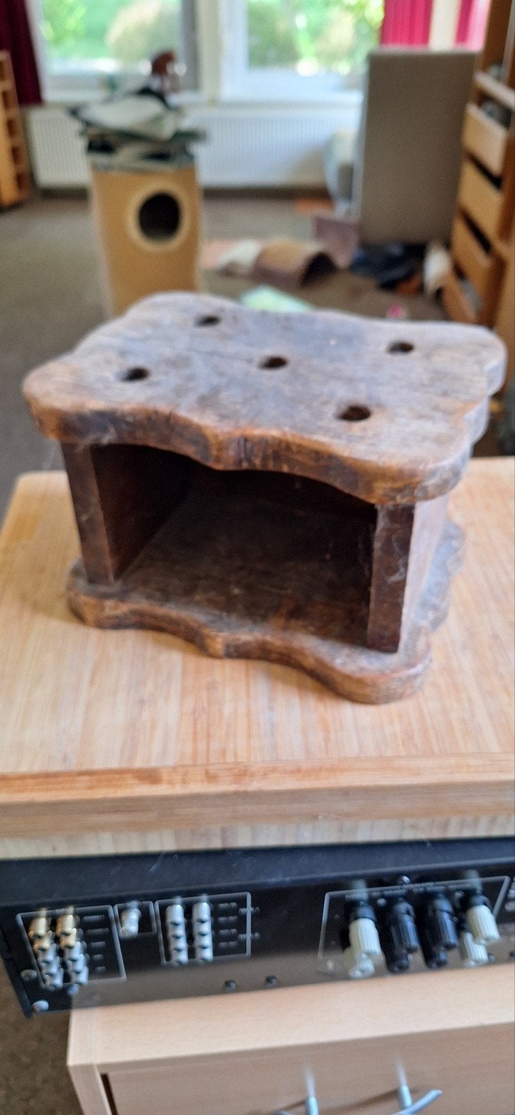 Vintage houten pijpenrekje, Antiek en Kunst, Ophalen of Verzenden