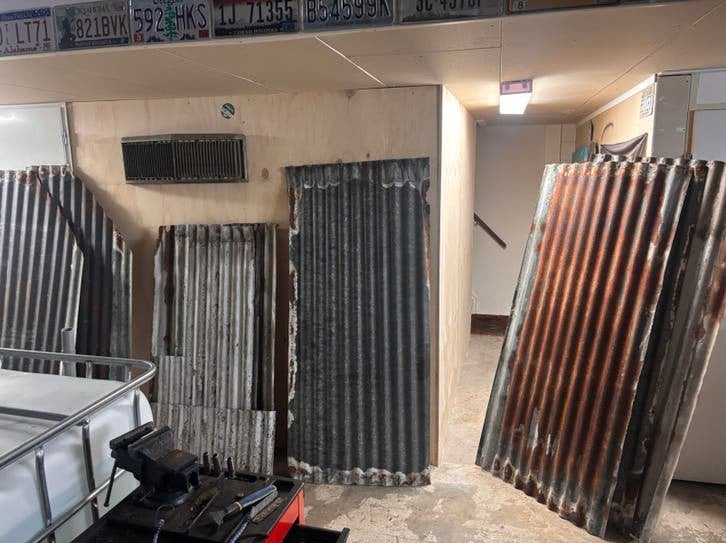 Oude golfplaten van 180 cm lang uit 1947, Ophalen of Verzenden, Gebruikt, Overige materialen