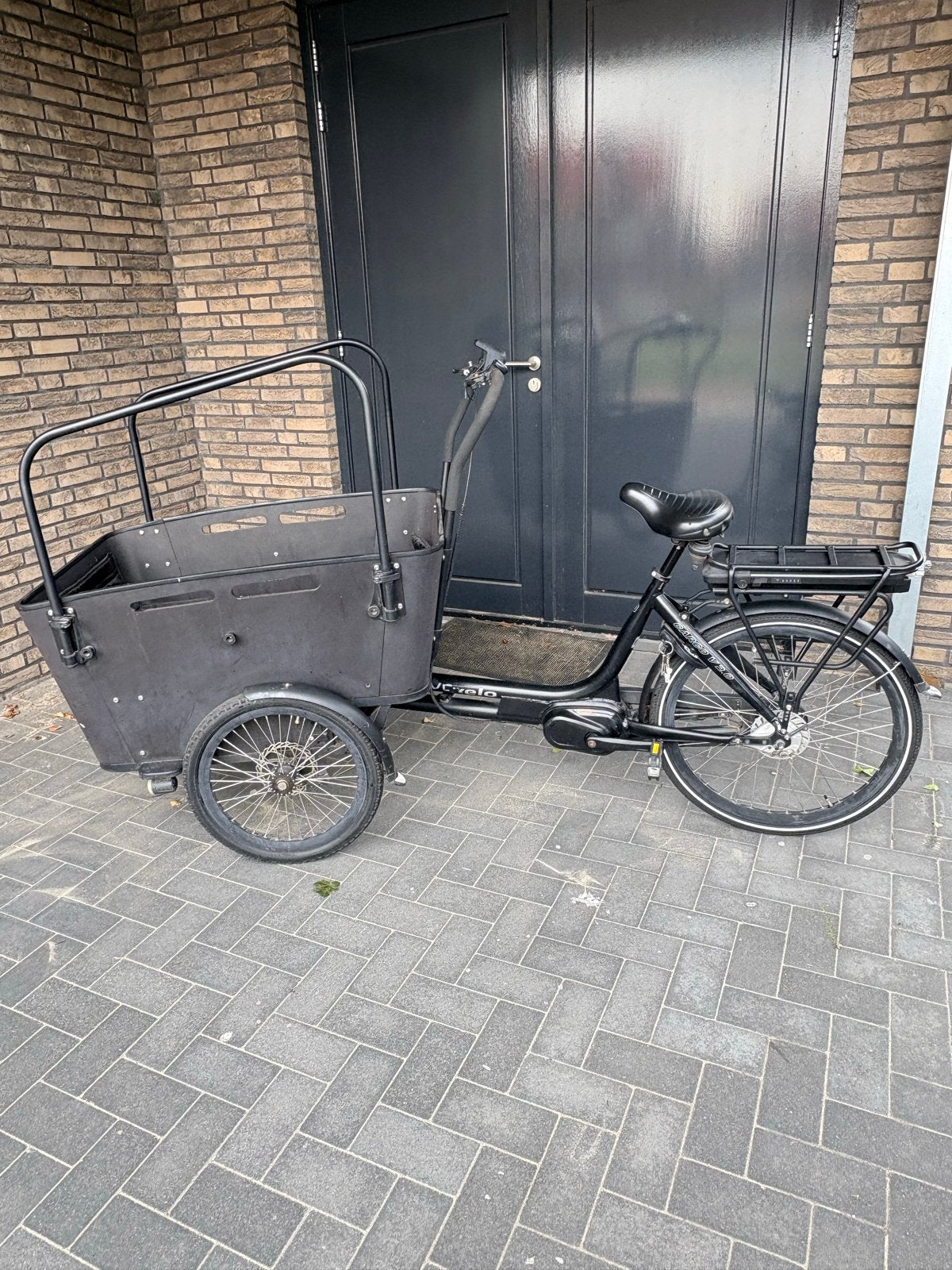 Elektrische bakfiets vogue (quivelo) curve 3, 4 kinderen of meer, Gebruikt, Elektrisch, Schijfrem