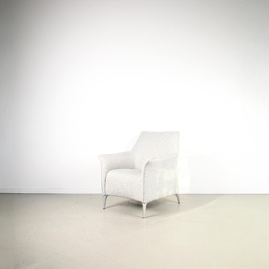 1x Leolux Mayuro Fauteuil Grijs Stof Gemêleerd – Chroom, Huis en Inrichting, Fauteuils, Niet ingevuld, Minder dan 75 cm, Niet ingevuld