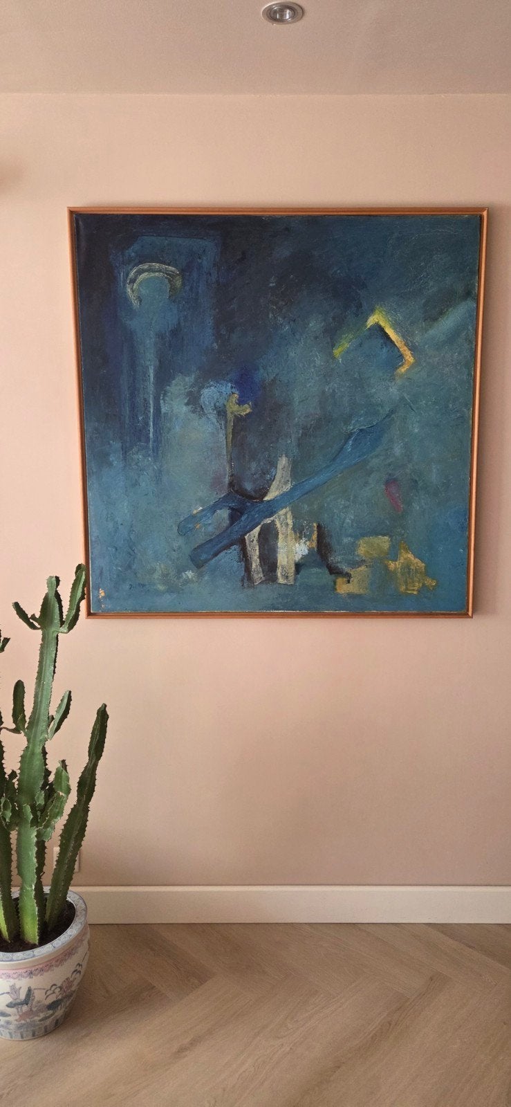 groot Abstract Schilderij - 119x119 cm, Ophalen