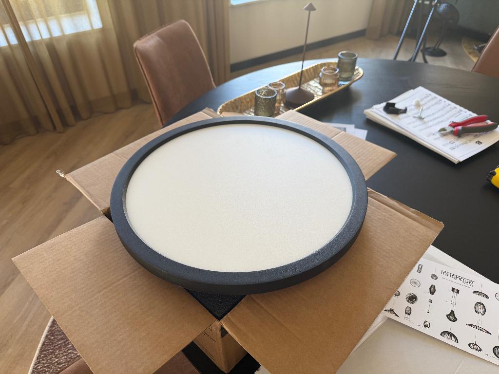 Philips Hue Aurelle Panel RD Black 21W, Huis en Inrichting, Lampen | Plafondlampen, Verzenden, Zo goed als nieuw, Glas
