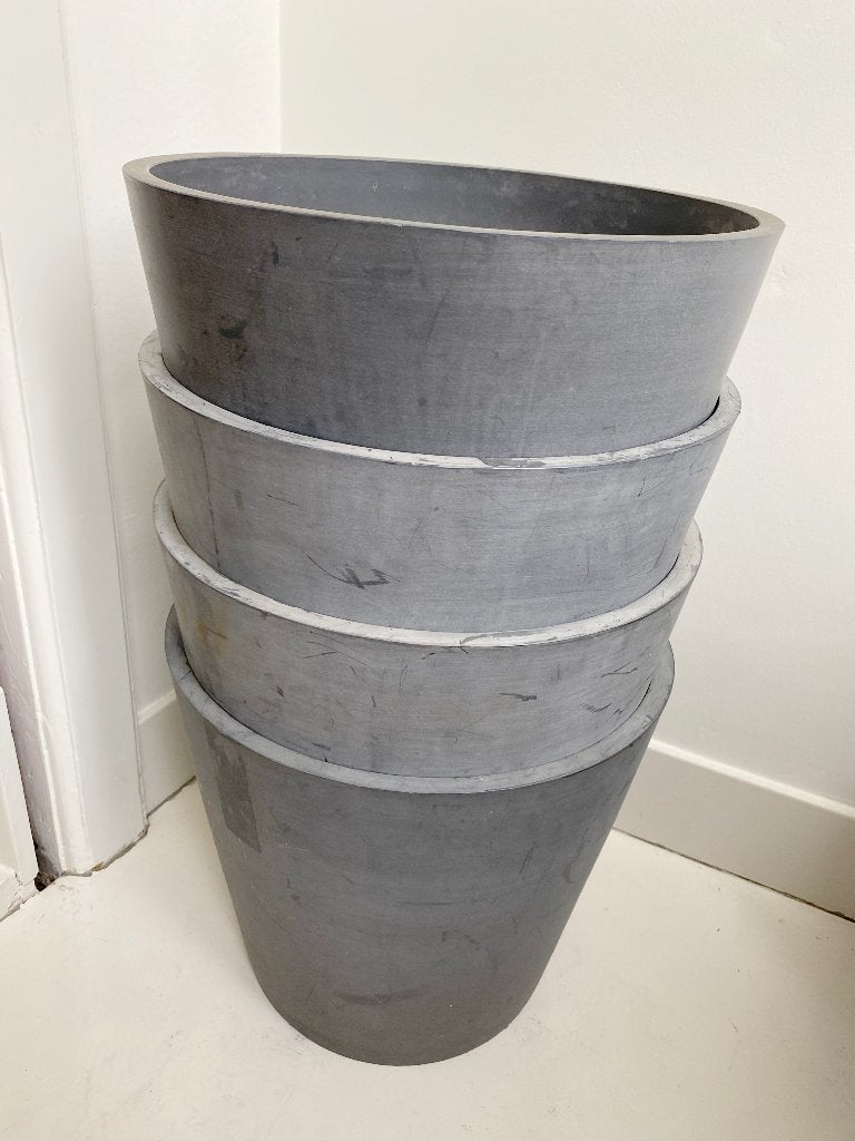 ECOPOTS Buiten Binnen Betonlook Bloempot 40cm x 4, 25 tot 40 cm, Kunststof, Gebruikt, Rond
