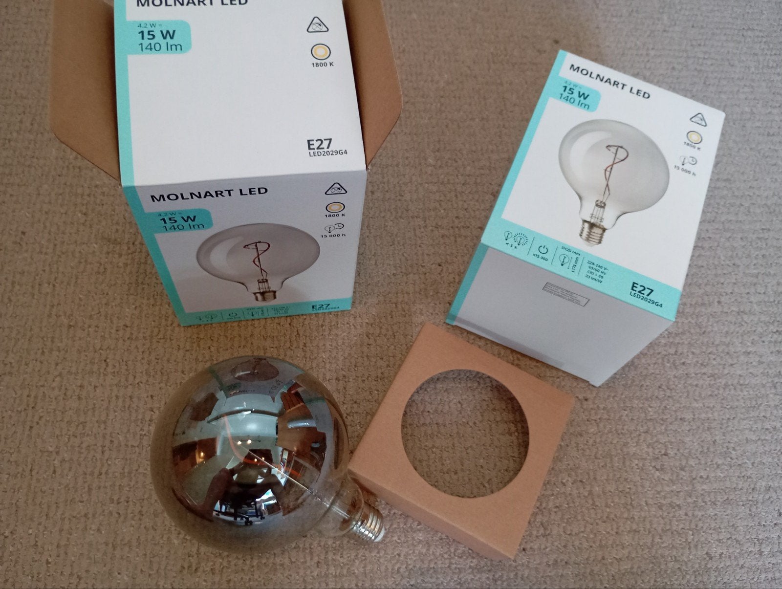 Ikea Molnart Led lampen, 2x, Led-lamp, Nieuw, IKEA, 10 tot 30 watt