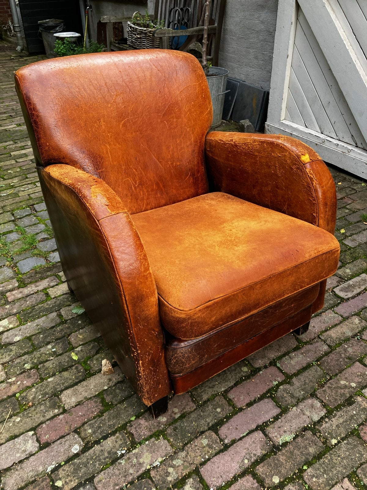 Vintage Leren Fauteuil - Authentiek en Comfortabel, Ophalen