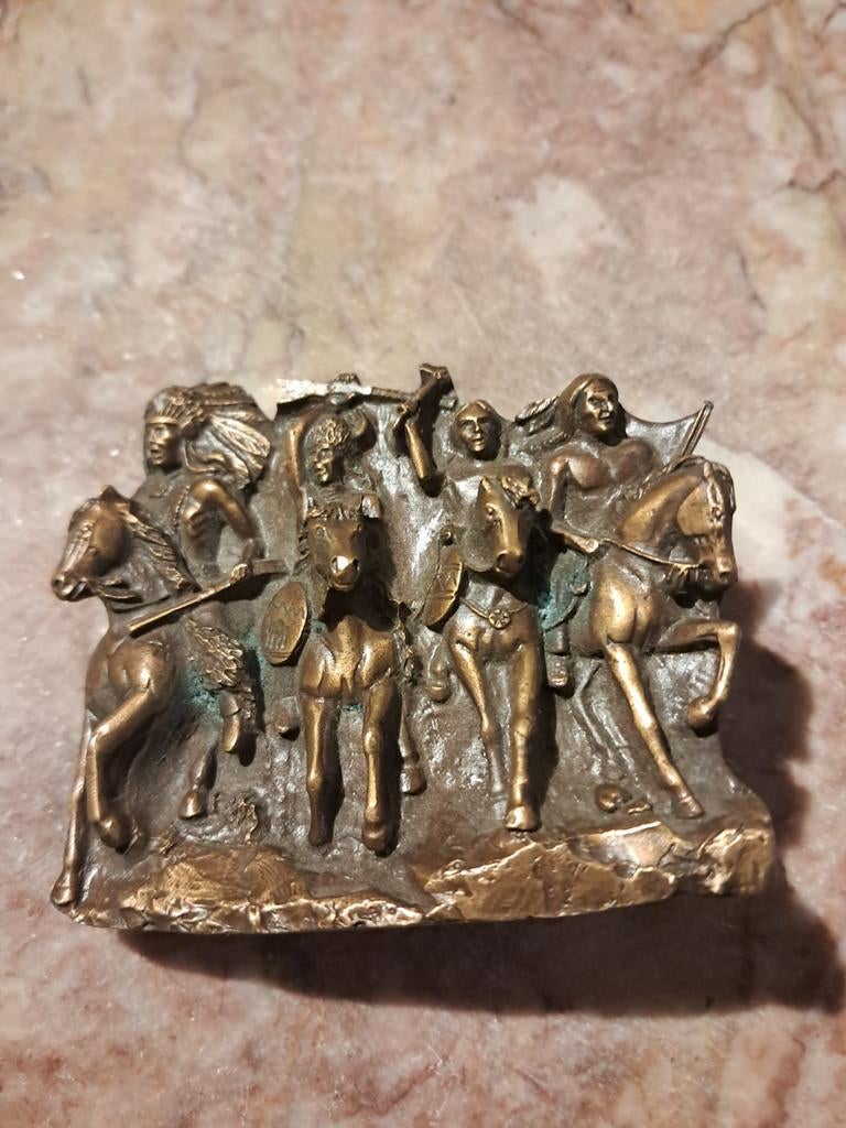 Vintage Amerikaanse bronzen  riemgesp 1979 BERGAMOT BRASS, Ophalen of Verzenden, Zo goed als nieuw, Bruin, Overige materialen