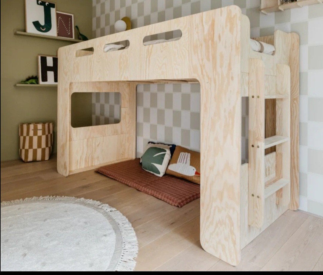 Kinderbed hoogslaper eenpersoonsbed petit puk, Ophalen, Gebruikt, Hoogslaper