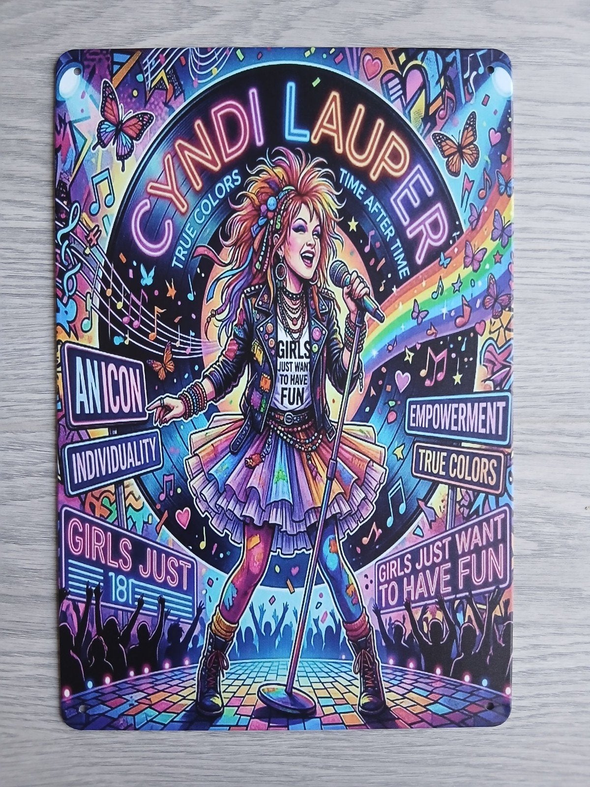 Cyndi Lauper 20x30 cm Metalen Reclamebord, Ophalen of Verzenden, Nieuw, Poster, Artwork of Schilderij