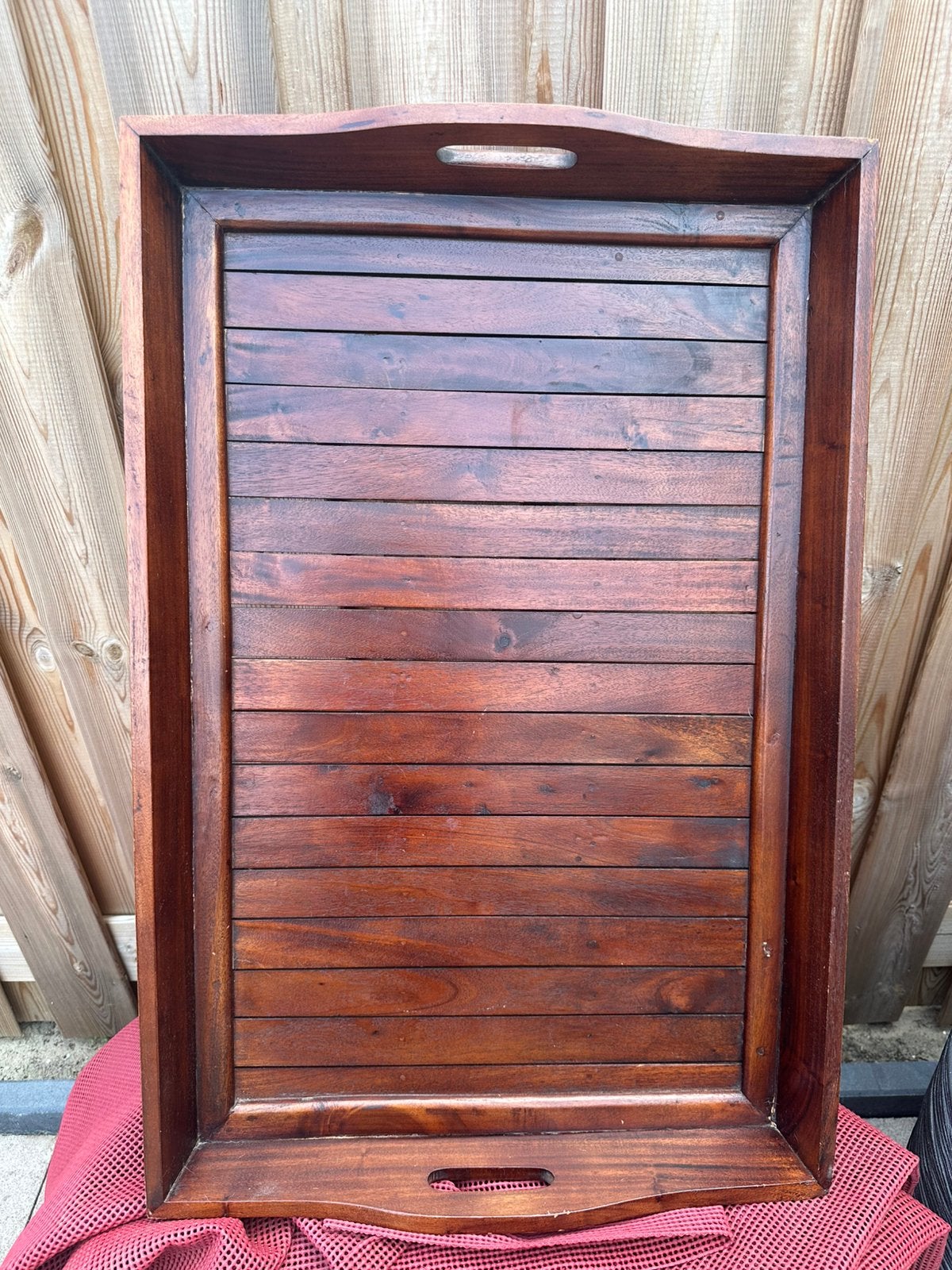 Groot houten dienblad 80/53 cm, Ophalen, Gebruikt, Dienblad, Met opstaande rand