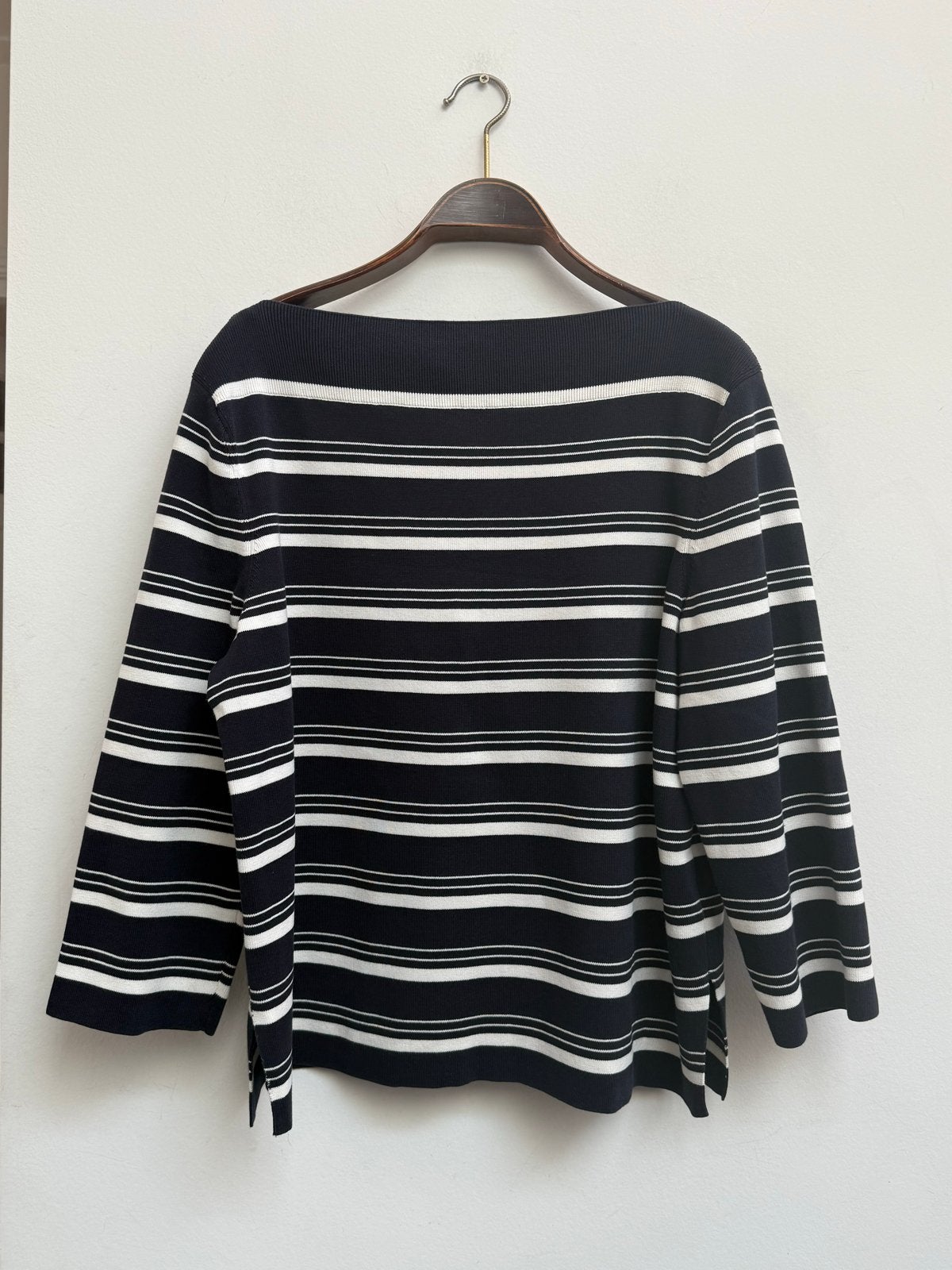 COS Marineblauwe Gestreepte Coltrui met Boothals - Maat L, Kleding | Dames, Ophalen of Verzenden, Zo goed als nieuw, Maat 42/44 (L)