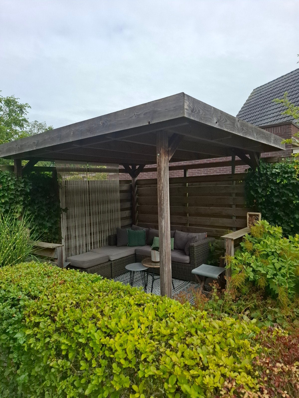 Houten overkapping met hardhouten palen (3.00x3.00m), Tuin en Terras, Overkappingen, Ophalen