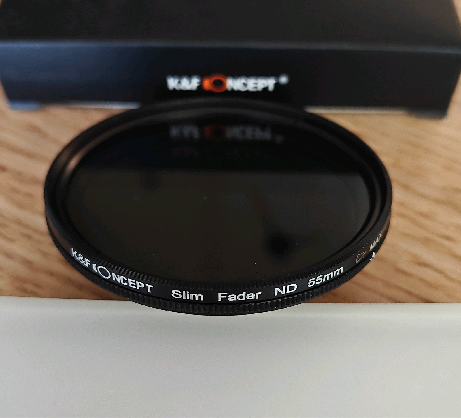 K&F Concept 55mm Variabel ND Filter Slim Fader ND2-ND400, K&F Concept, Slim profiel, Zo goed als nieuw, 50 tot 60 mm