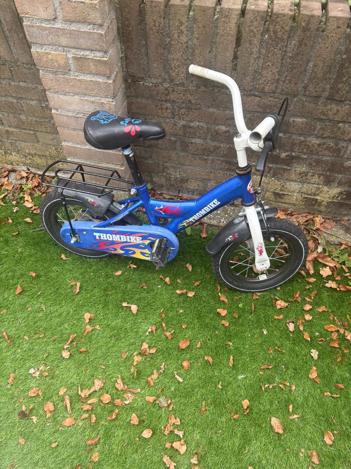 Thombike kinderfiets - Blauw, 12 inch, Fietsen en Brommers, Ophalen, Gebruikt, Terugtraprem, Minder dan 16 inch
