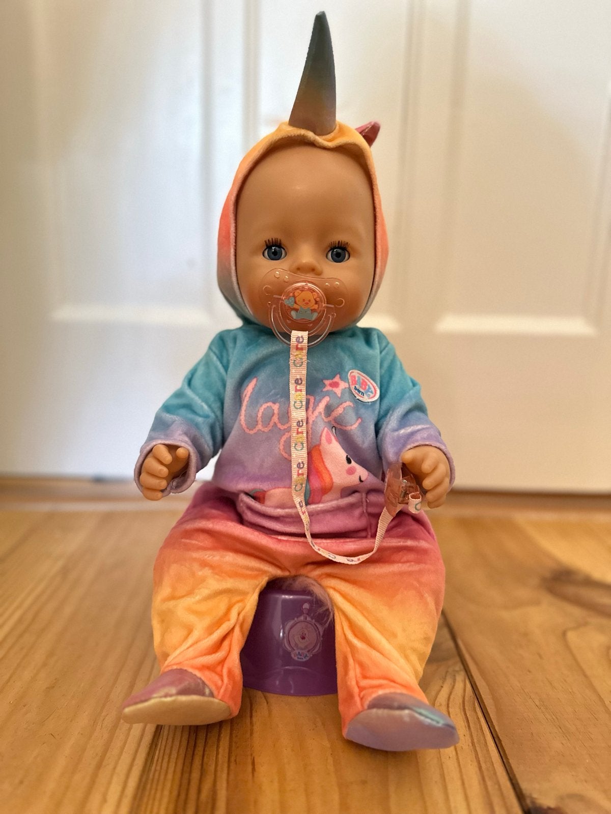 Baby Born pop met eenhoornpak en veel kleding, Ophalen, Gebruikt, Babypop