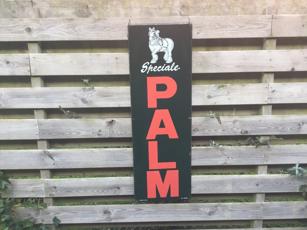 Palm Bier emaille reclamebord, Verzamelen, Ophalen, Zo goed als nieuw, Reclamebord