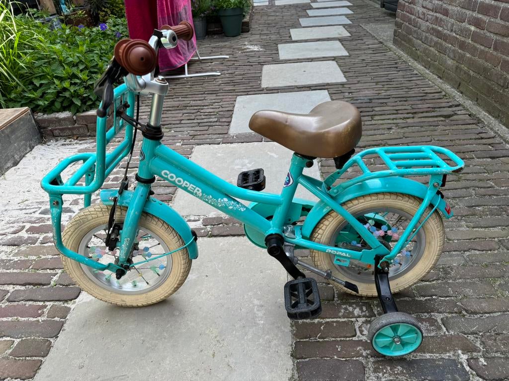 Blauwe Cooper 12 inch kinderfiets met zijwieltjes - Frozen, Fietsen en Brommers, Fietsen | Kinderfietsjes, Ophalen, Terugtraprem