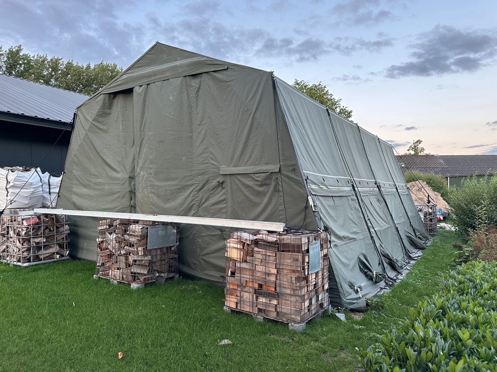 Legertent LME - Opslagtent 10 x 7.5 meter!, Ophalen, Gebruikt, Meer dan 6