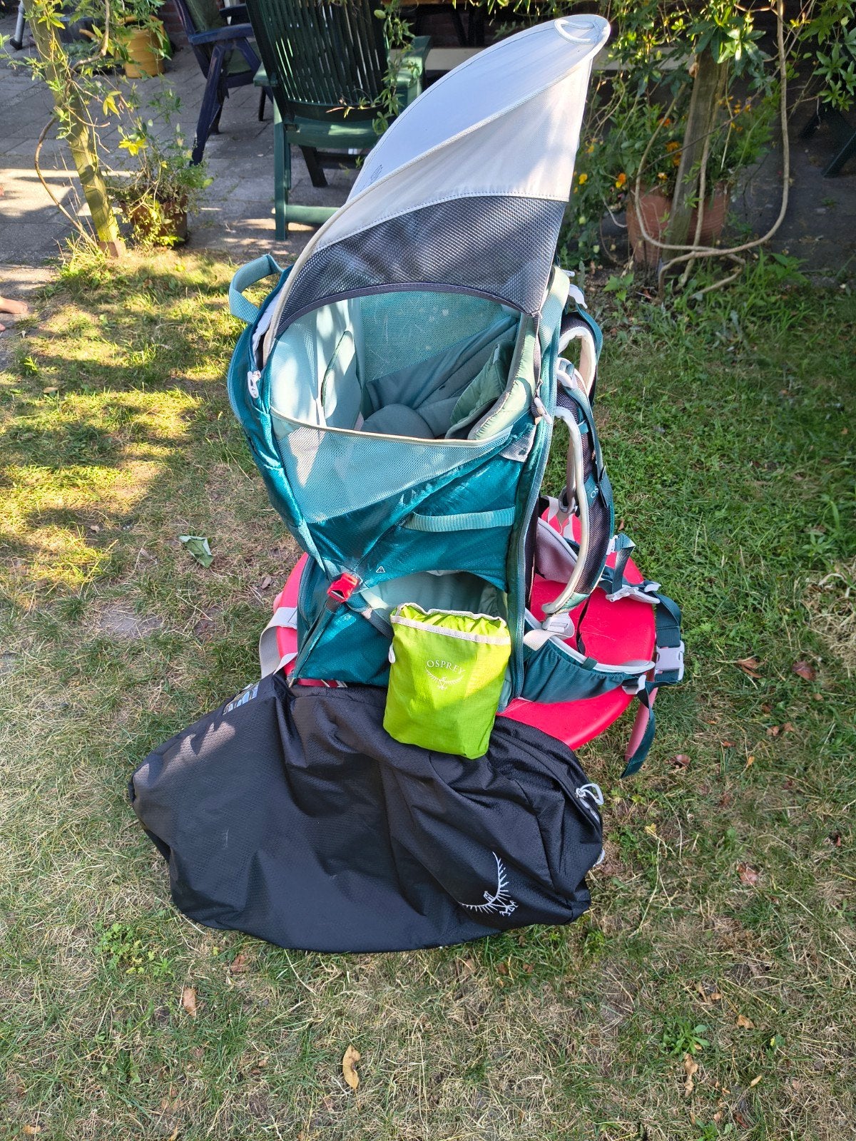 Osprey Poco LT Draagzak incl. regenhoes en draagtas, Kinderen en Baby's, Babydragers en Draagdoeken, Gebruikt, Rug, Draagzak, Ophalen