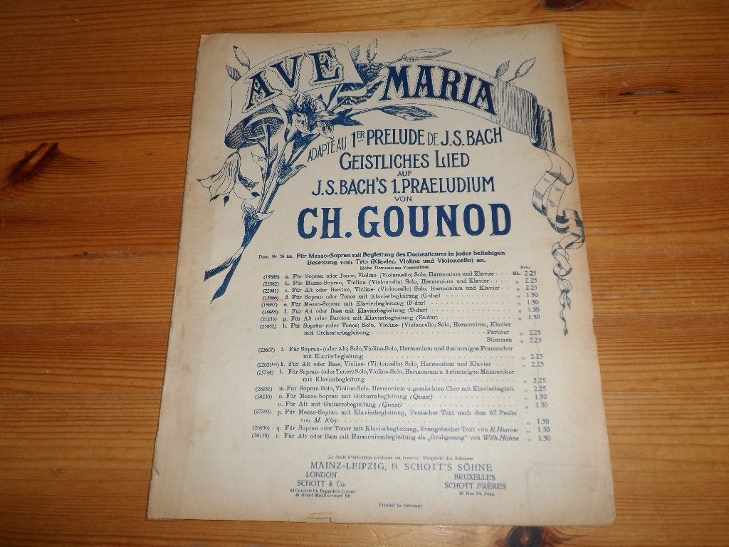 Bach / gounod - ave maria, Gebruikt, Klassiek, Ophalen of Verzenden, Piano