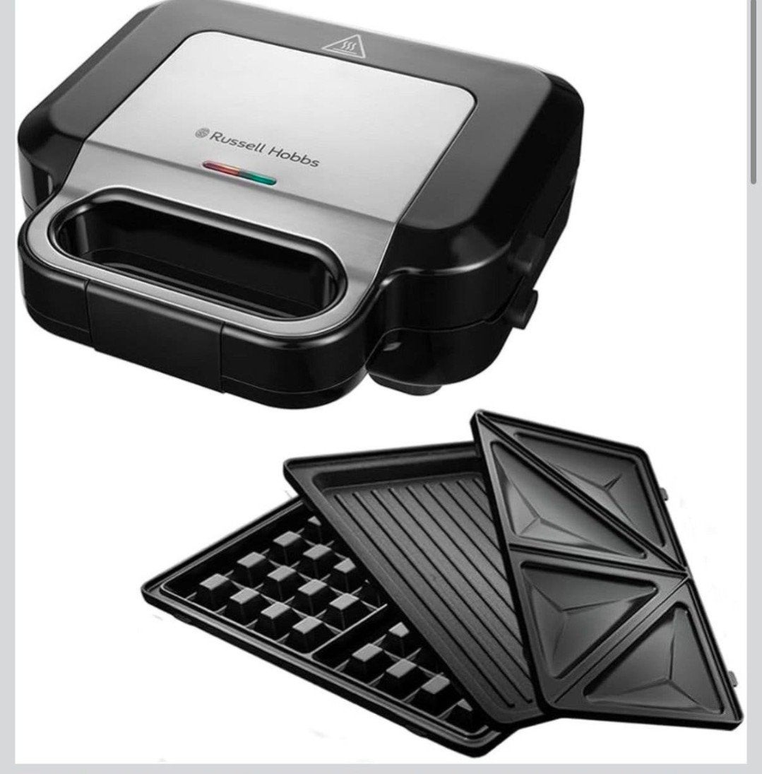 Russell Hobbs 3-in-1 Sandwich-, Wafel- & Grillmaker, Verzenden, Uitneembare platen, Nieuw
