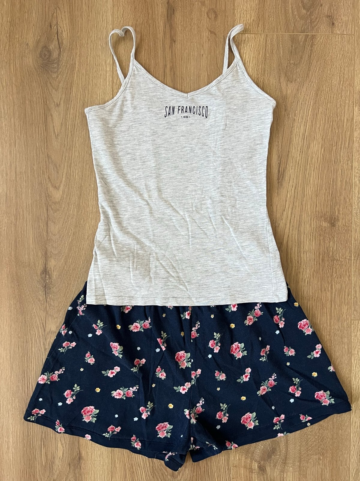 Grijs/donkerblauwe zomerpyjama H&M, Ophalen of Verzenden, Gebruikt, Meisje, Nacht- of Onderkleding