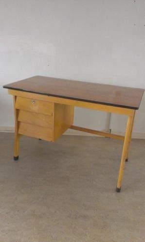 Carl Sasse Casala bureau uit jaren 60, Ophalen, Gebruikt, Hout, Schoolbureau
