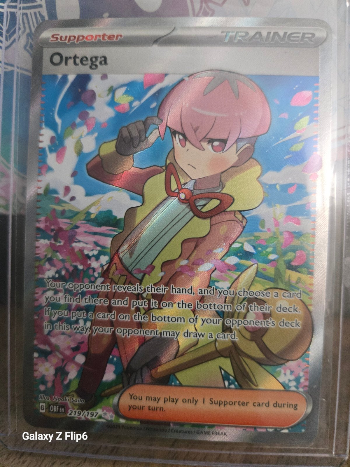Pokémon TCG Ortega Supporter Trainer Kaart 219/197, Ophalen of Verzenden, Zo goed als nieuw, Losse kaart, Foil