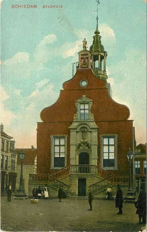 380-394-045 Schiedam Stadhuis, Verzenden, Voor 1920, Zuid-Holland