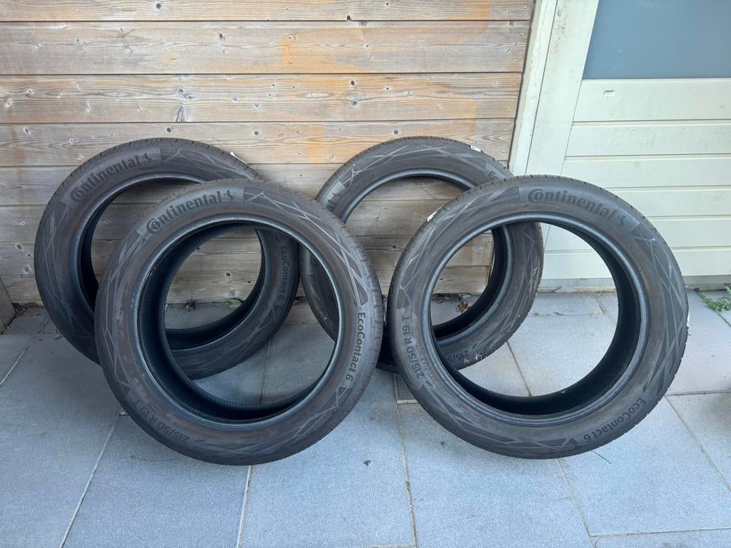 4x 215/50/19 Continental Ecocontact6 Zomer met seal 6mm, Auto-onderdelen, Banden en Velgen, 215 mm, Band(en), Personenwagen, Zomerbanden