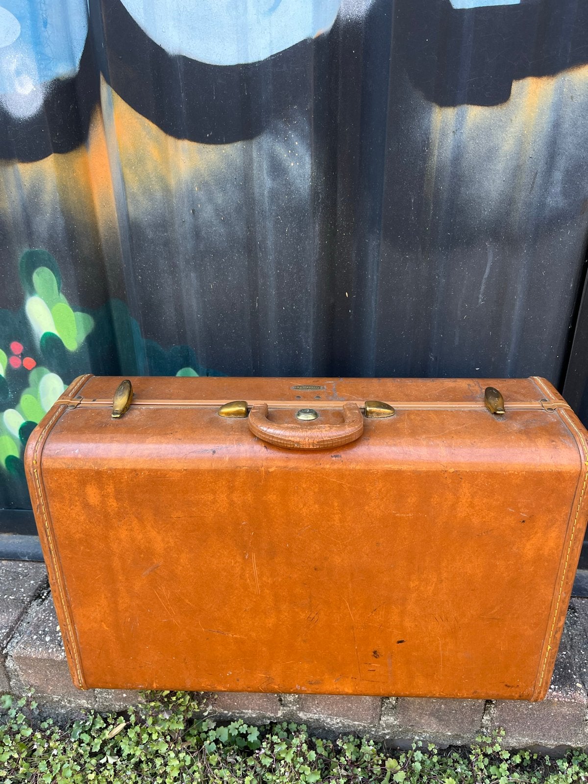 Samsonite Leren Koffer - Vintage Reiskoffer, Gebruikt, Slot, Leer, 35 tot 45 cm