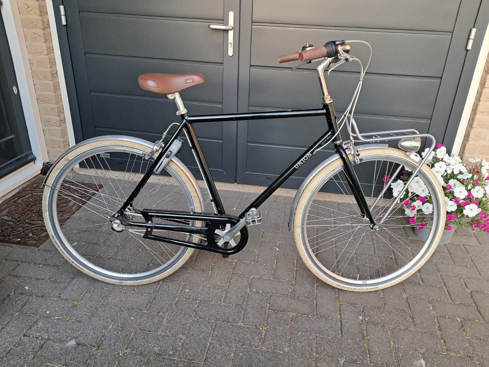 Union Flow 57cm Espresso Black Shimano 3V, Fietsen en Brommers, Gebruikt, Velgrem, Versnellingen, 57 tot 61 cm