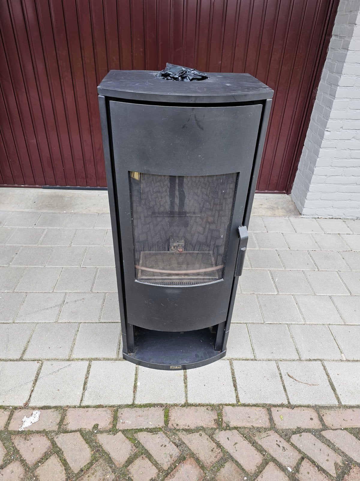Faber gaskachel te koop - inclusief afvoer en houtblokken, Gebruikt, Gas, Onbekend, Ophalen of Verzenden