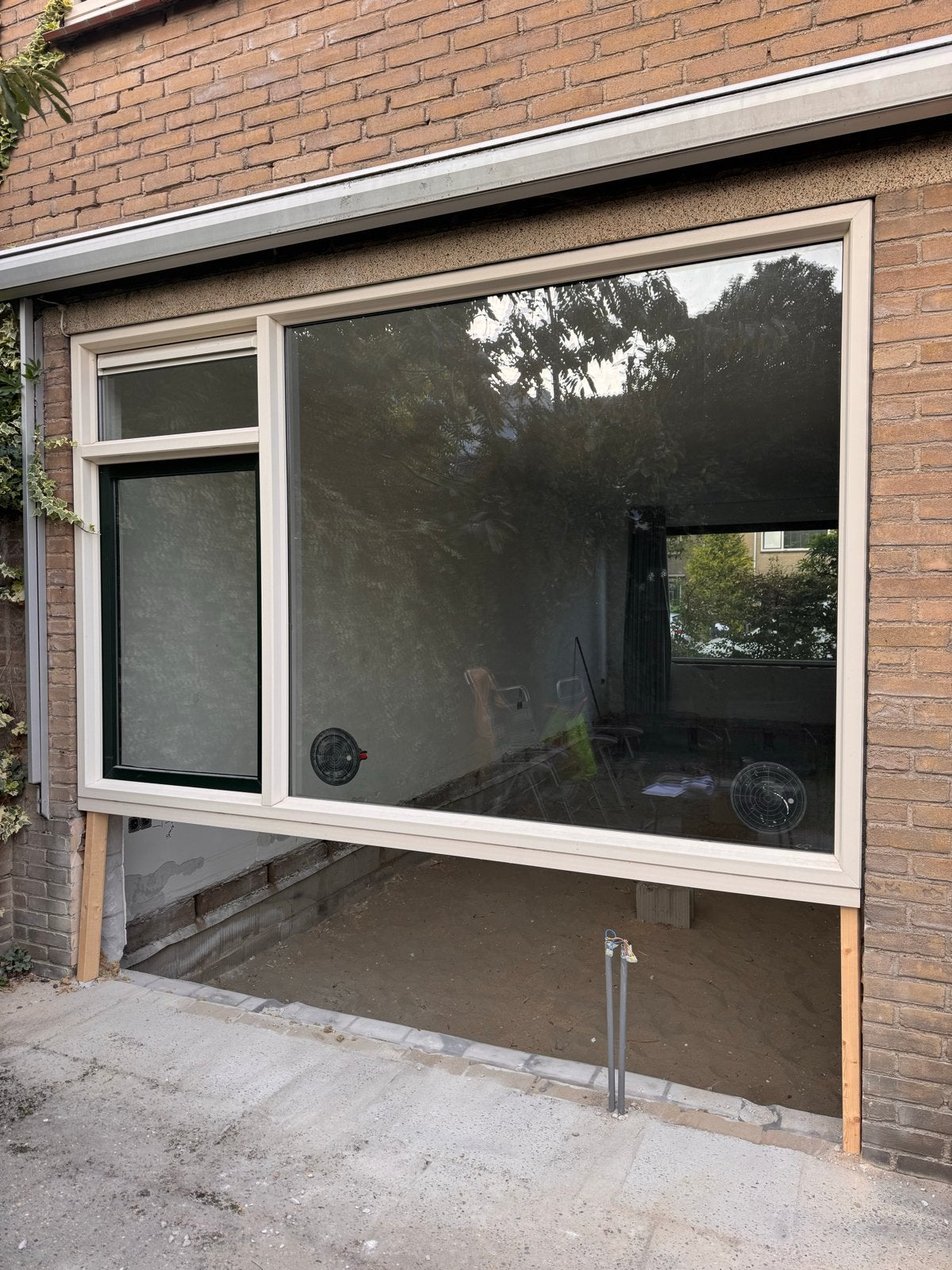 Groot gevelraam met dubbelglas en draai-kiepraam, Ophalen, Gevelraam of Ruit, 80 tot 120 cm, Zo goed als nieuw