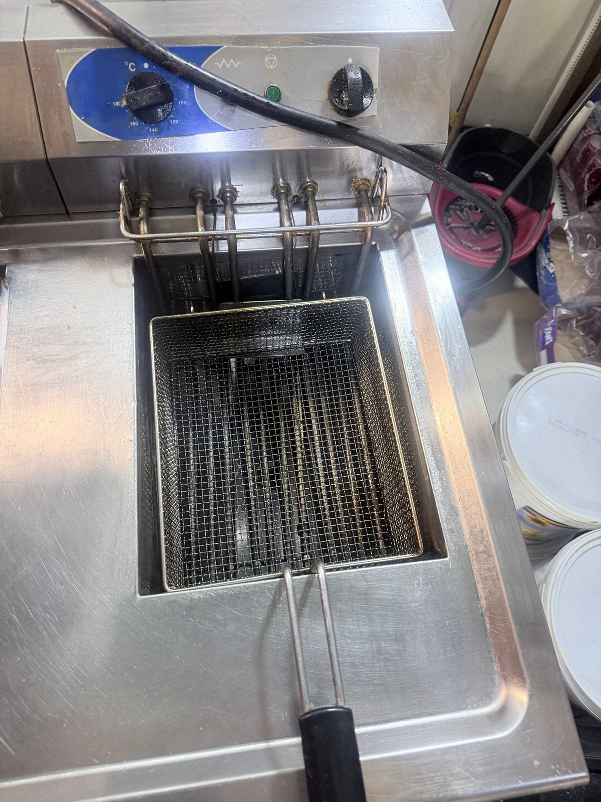 Professionele dubbele frituurpan, 4 liter of meer, Ophalen of Verzenden, Gebruikt, Duo-friteuse