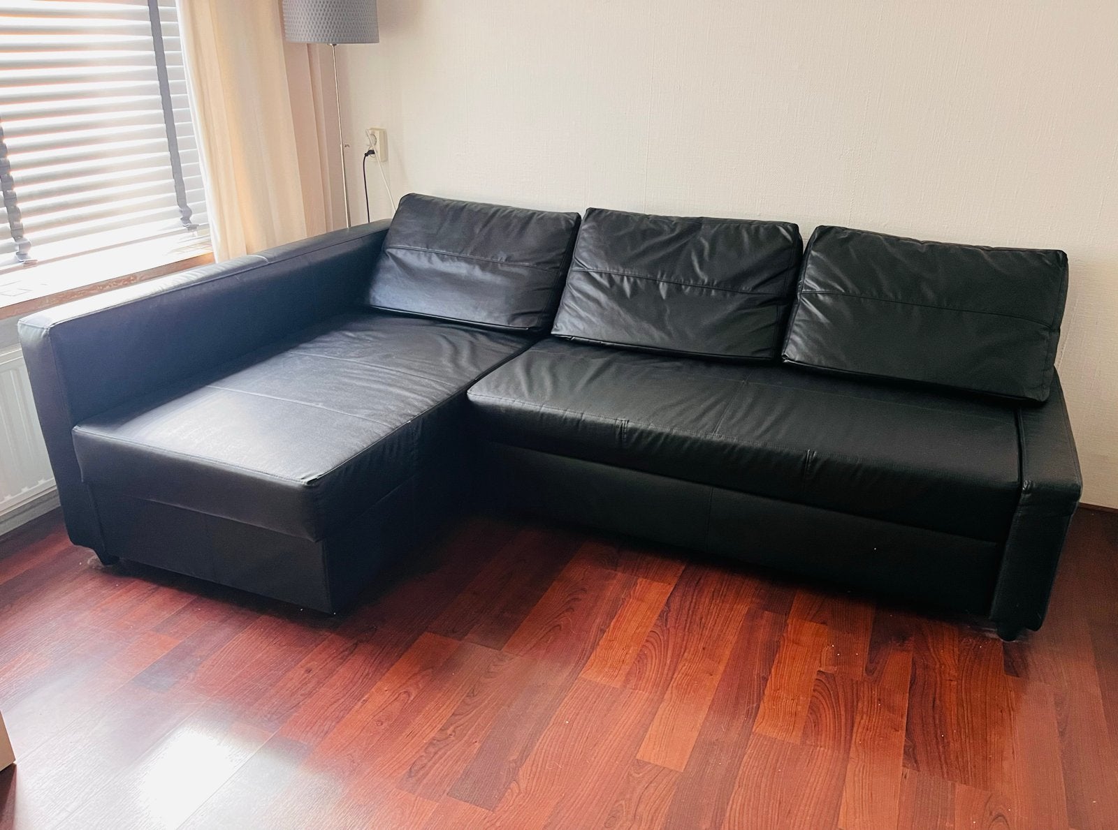 IKEA Friheten slaapbank zwart - Hoekbank met opbergruimte, Ophalen, Gebruikt, Zwart, Tweepersoons