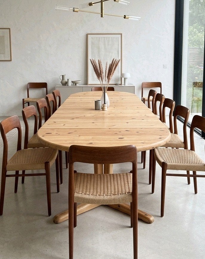 Dyrlund tot 332cm! verlengbare tafel Deens vintage jaren 60, 100 tot 150 cm, Rond, 200 cm of meer, Ophalen of Verzenden