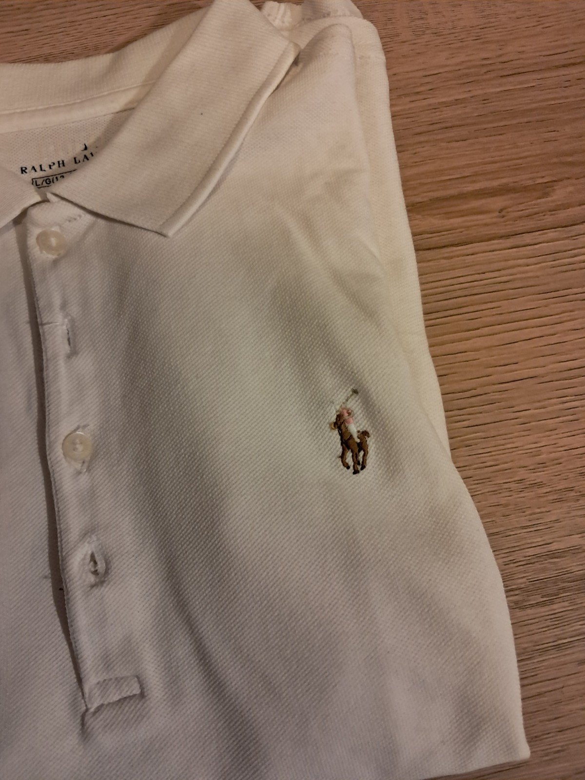 Ralph Lauren polo shirt wit maat 150 (12-14 jaar), Gebruikt, Jongen of Meisje, Ophalen of Verzenden, Shirt of Longsleeve