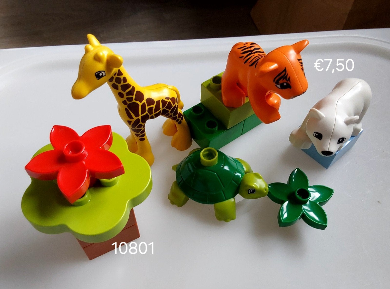 LEGO DUPLO Dieren set giraf, ijsbeer, tijger en schildpad, Ophalen of Verzenden