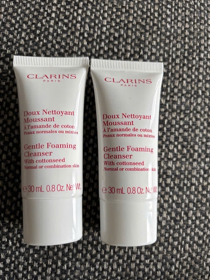 Clarins Gentle Foaming Cleanser met katoenzaad (2x30ml), Ophalen of Verzenden, Nieuw, Gehele gezicht, Reiniging