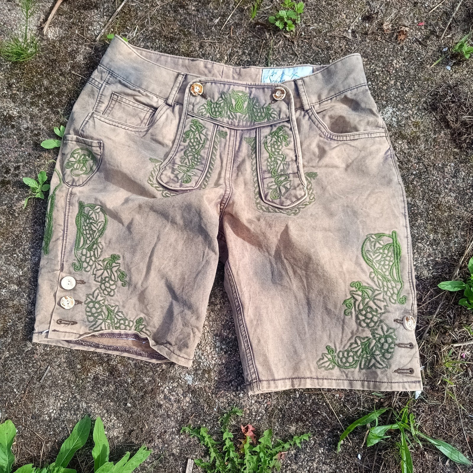 Lederhose maat 46 S imitatie katoen Oktoberfest, Schöneberger, Ophalen of Verzenden, Overige thema's, Gedragen