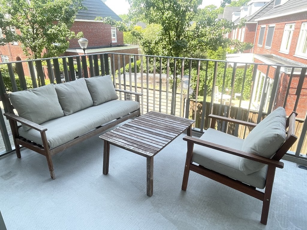 JYSK vijfpersoonsloungeset Tageholm: bankje + 2 stoelen, Huis en Inrichting, Ophalen, Gebruikt, Twee, Bruin