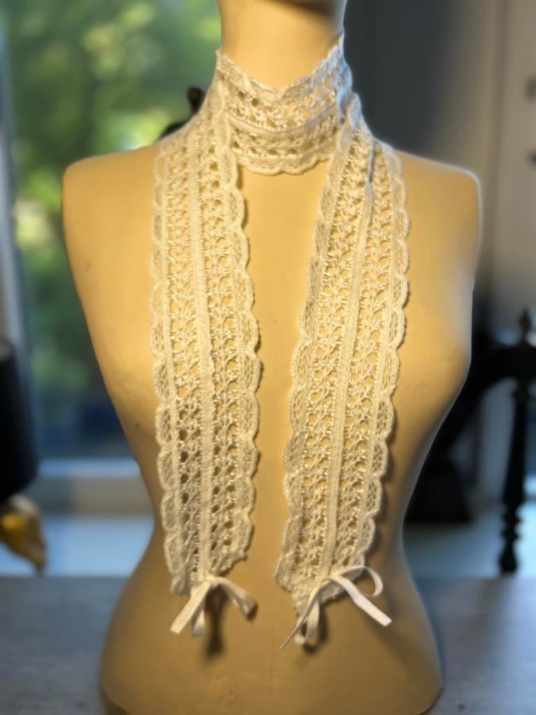 Witte kraag sjaal 150 cm, Ophalen of Verzenden