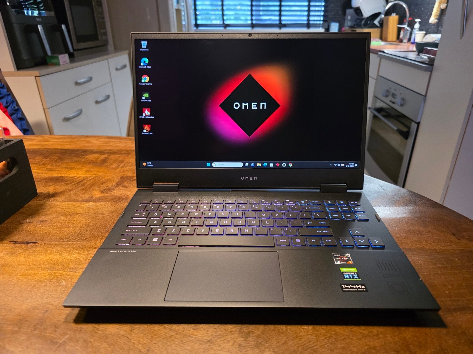 HP OMEN15/Ryzen7-5800H/32GB/512GB SSD/RTX3060/W11/Office, HP Omen, Met videokaart, 2 tot 3 Ghz, Refurbished