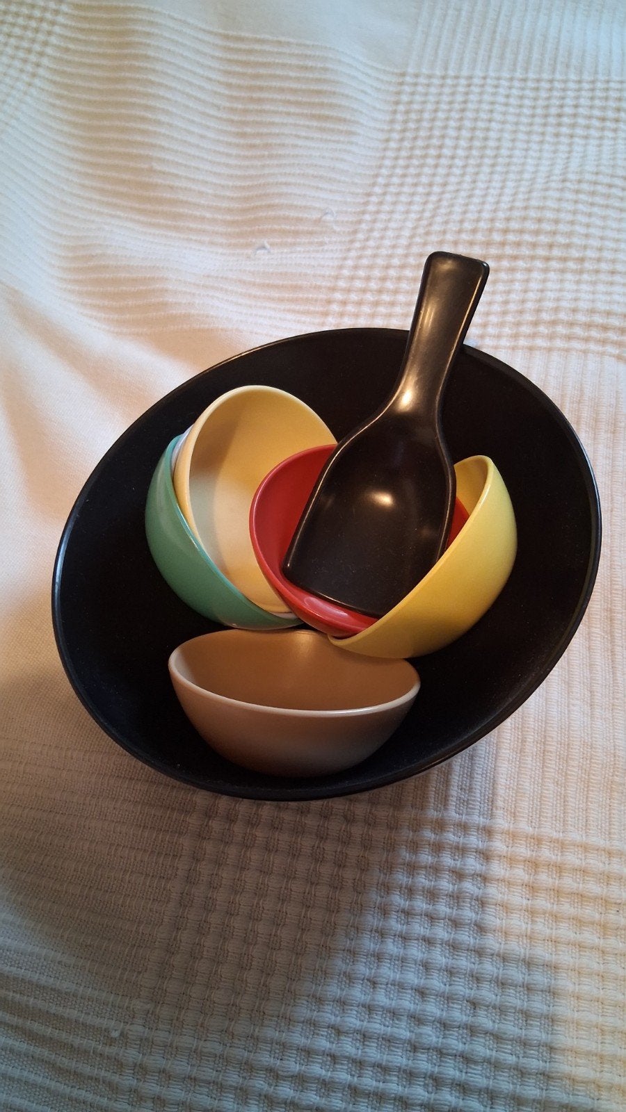 Vintage retro pindaset schaaltjes jaren '50/'60, Ophalen of Verzenden