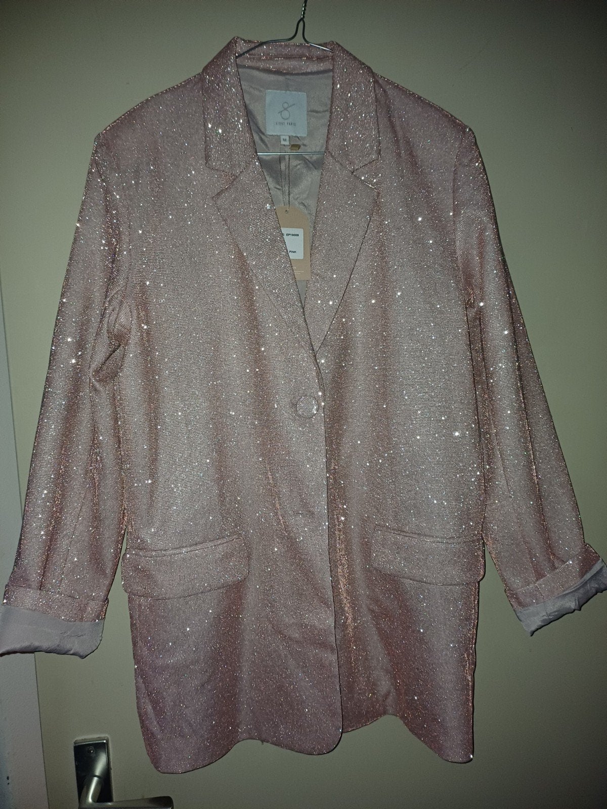 ROZE GLITTER COLBERT Eight Paris mt M izgs, Maat 38/40 (M), Ophalen of Verzenden, Zo goed als nieuw, Jasje