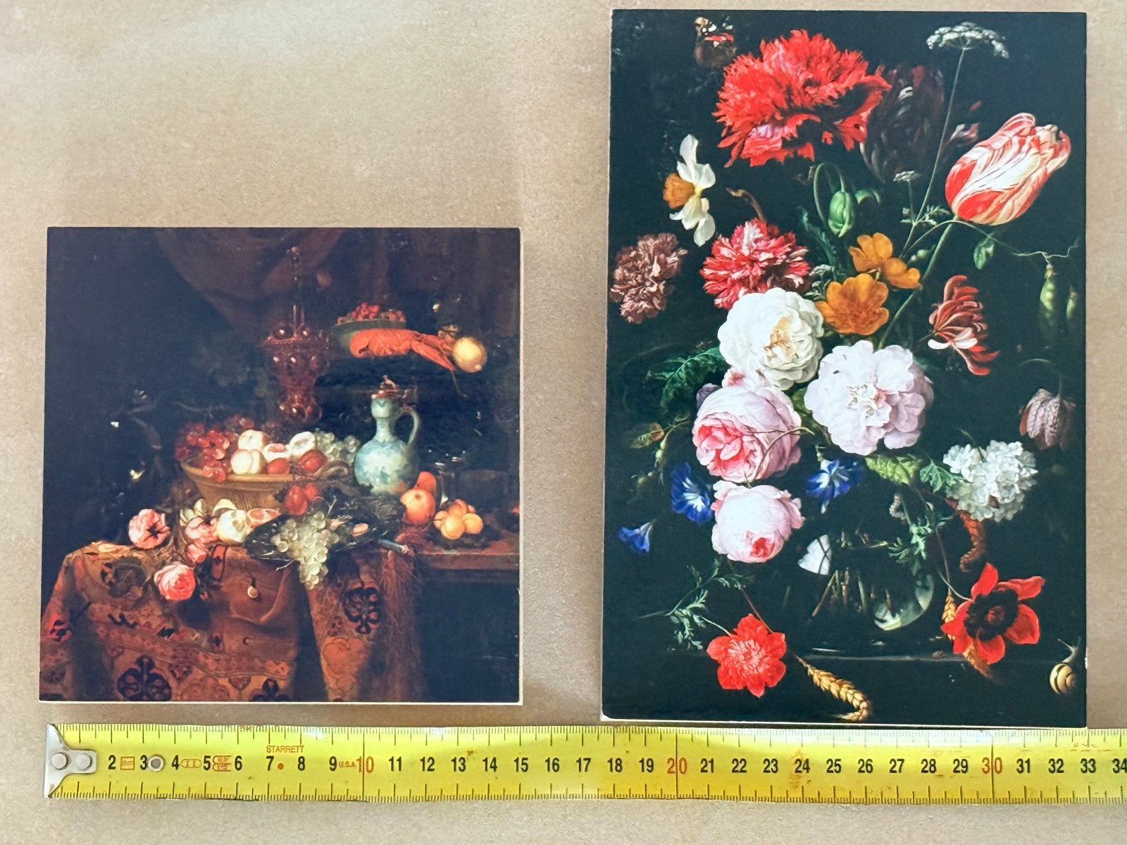 Set van 2 Klassieke Stillevens: Bloemen en Fruit, Ophalen of Verzenden
