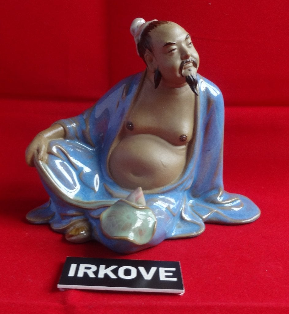 MUDMAN SHIWAN MET LOTUS * Chinees *, Minder dan 20 cm, Verzenden, Steen of Keramiek, Beeld