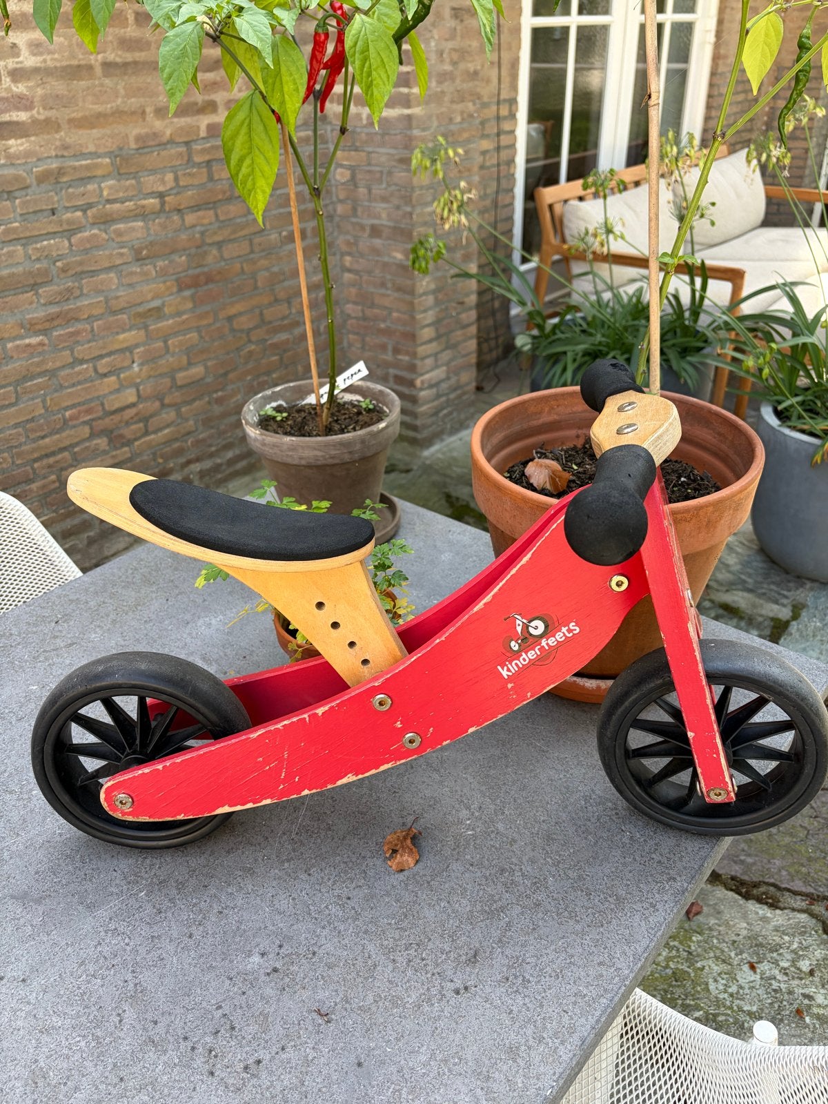 Houten loopfiets om te bouwen tot driewieler, Ophalen, Gebruikt, Loopfiets
