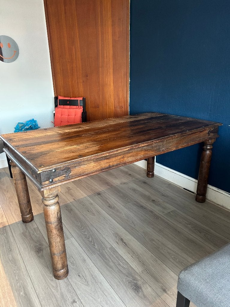 Tweedehands 4-persoons eettafel, Ophalen, Gebruikt, 50 tot 100 cm, 150 tot 200 cm